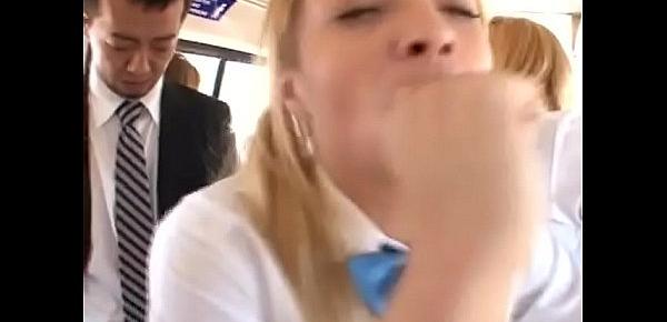  Blonde Groped to Orgasm on Bus